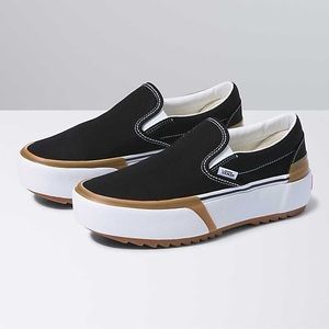 Vans Stacked Slip-on black and gum shoe